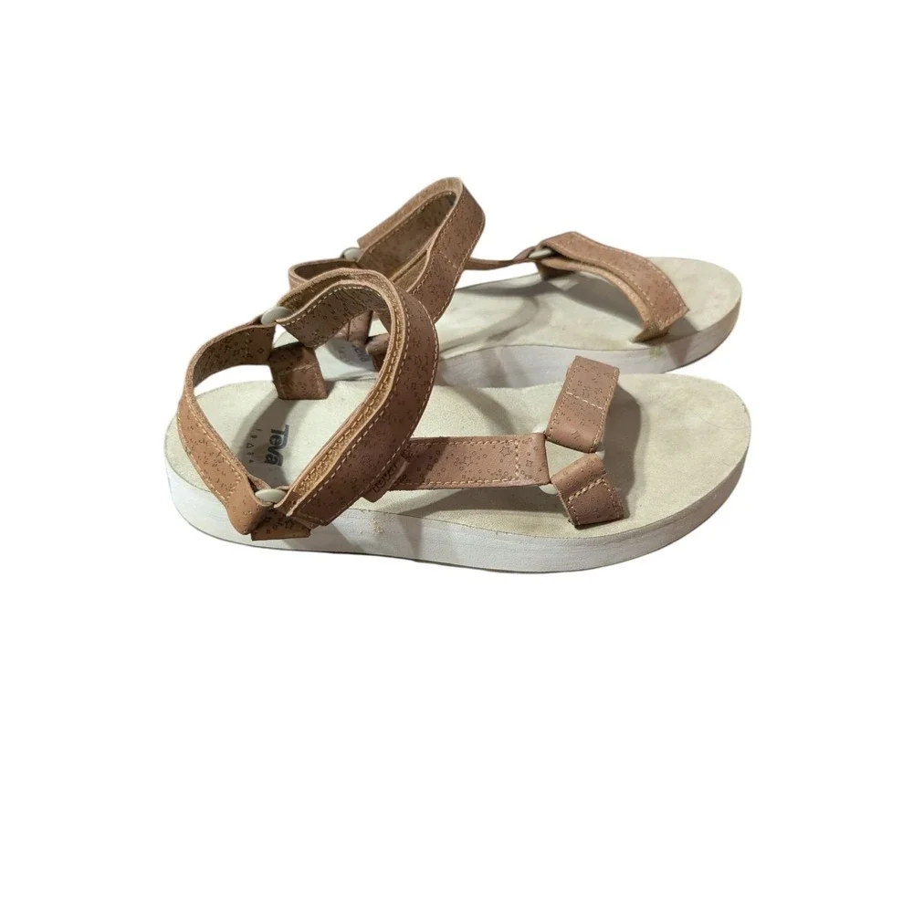 Teva Sandals Womens 9 Midform Universal Star Strappy Brown Leather 1110763